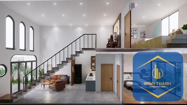 Mẫu nhà cấp 4 tại Nha Trang gác lửng
