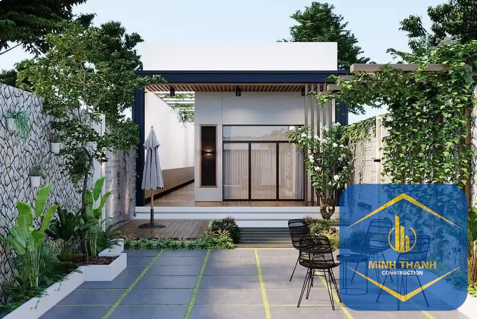 Mẫu nhà cấp 4 tại Nha Trang sân cườn