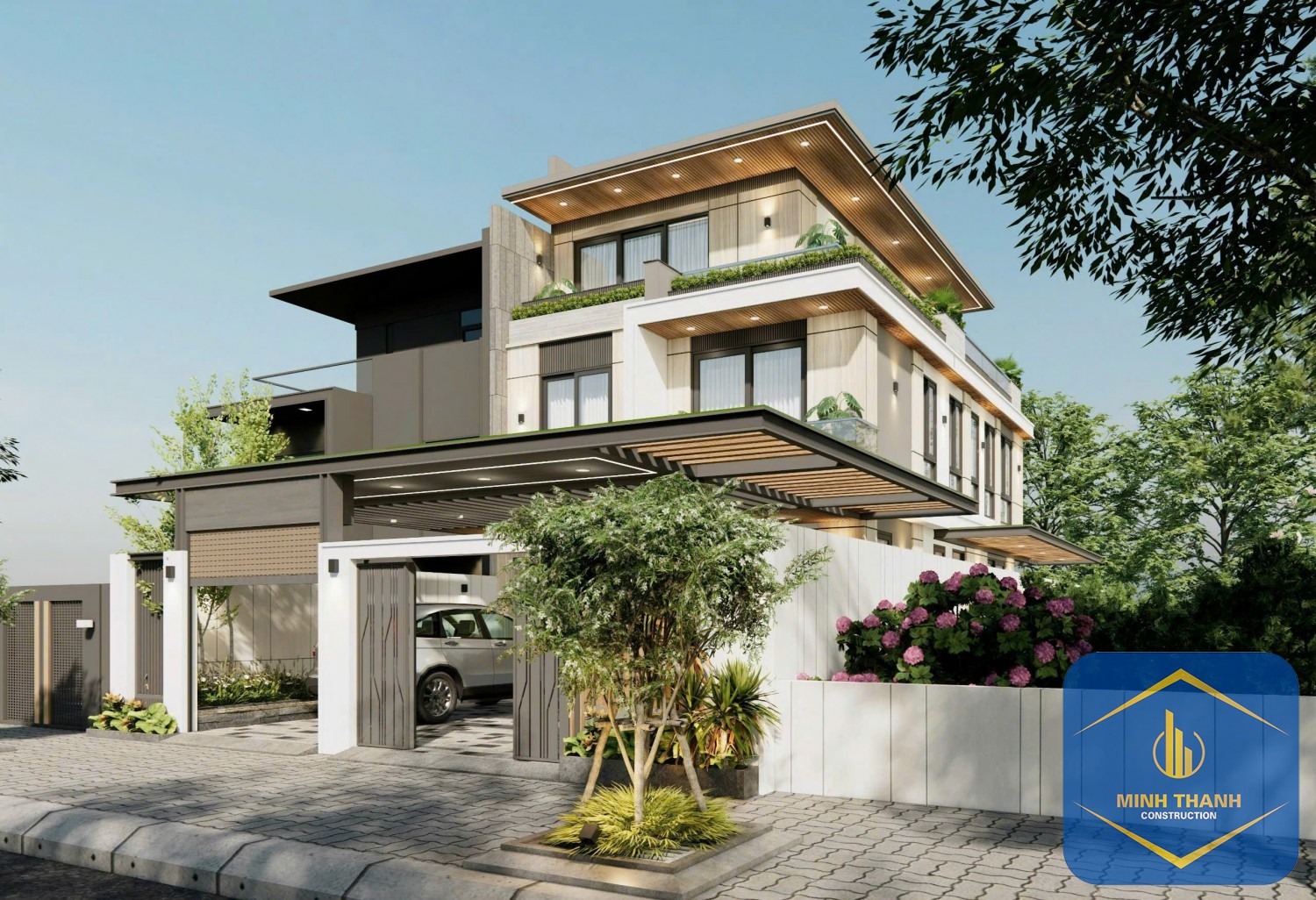 Đổ bê tông sàn 02 căn biệt thự sân vườn 200m2 KĐT Mỹ Gia Nha Trang