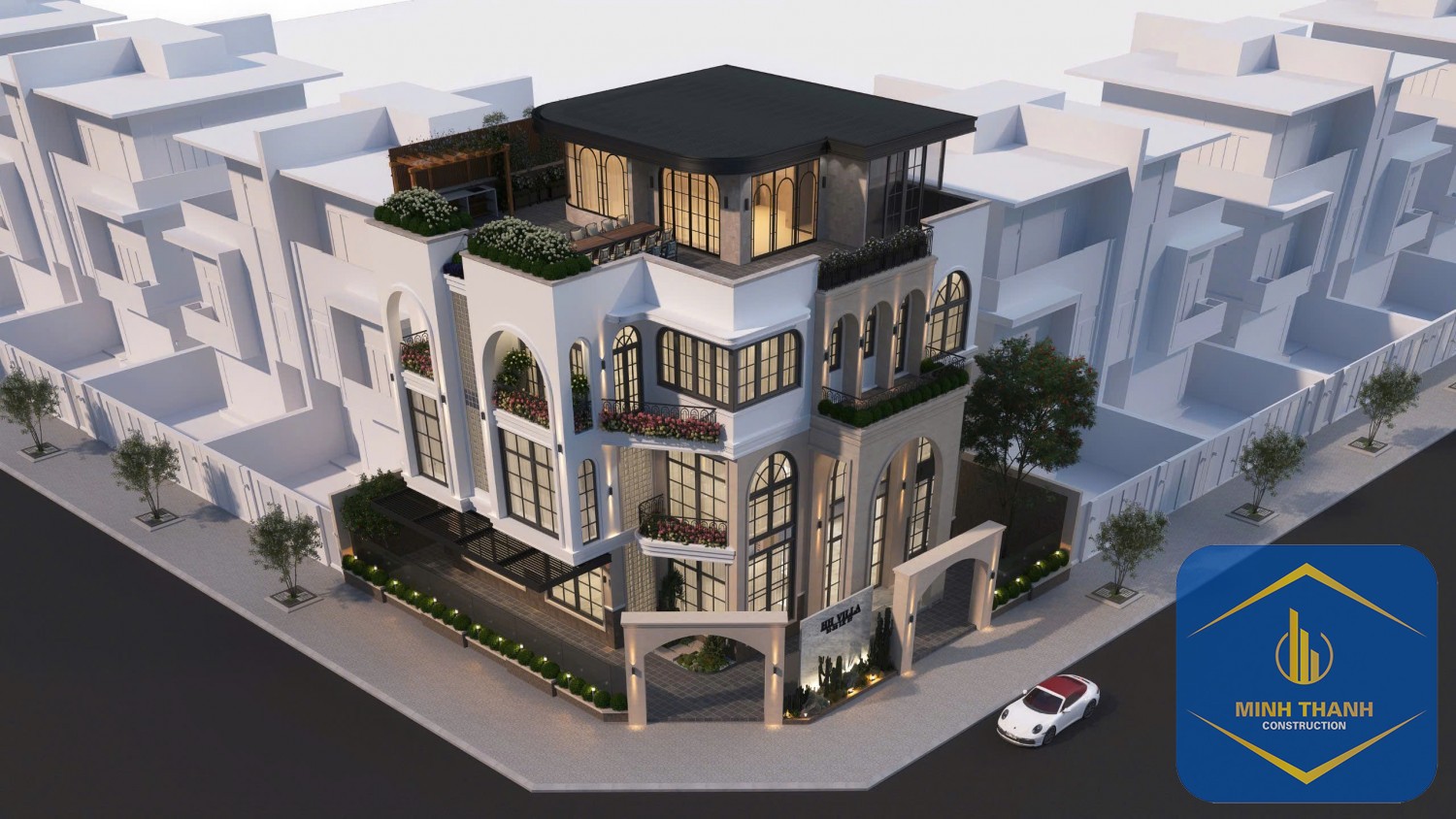 Thi công thiết kế biệt thư 400m2 Vĩnh Thái